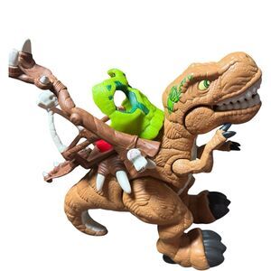 2014 Imaginext Dino Fortress T-Rex Dinosaur 10" w/ Sound - Missing Claw - Works”